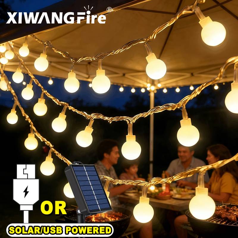 Lighting Decor Items - Lampki solarne/USB/bateryjne, 3-10M, kule LED, wodoodporne,