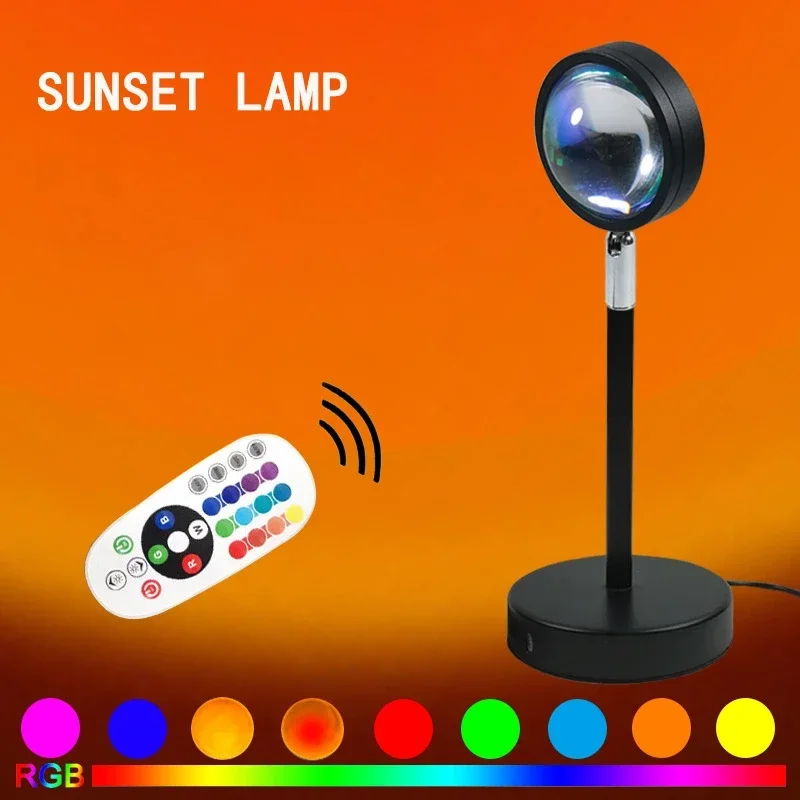 Sunset Lamp Projection - Lampa projekcyjna zachodu słońca z pilotem,