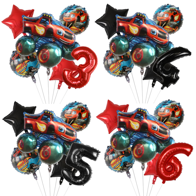 Lighting Mcqueen Birthday Decor - 1 zestaw Blaze Monster balony foliowe