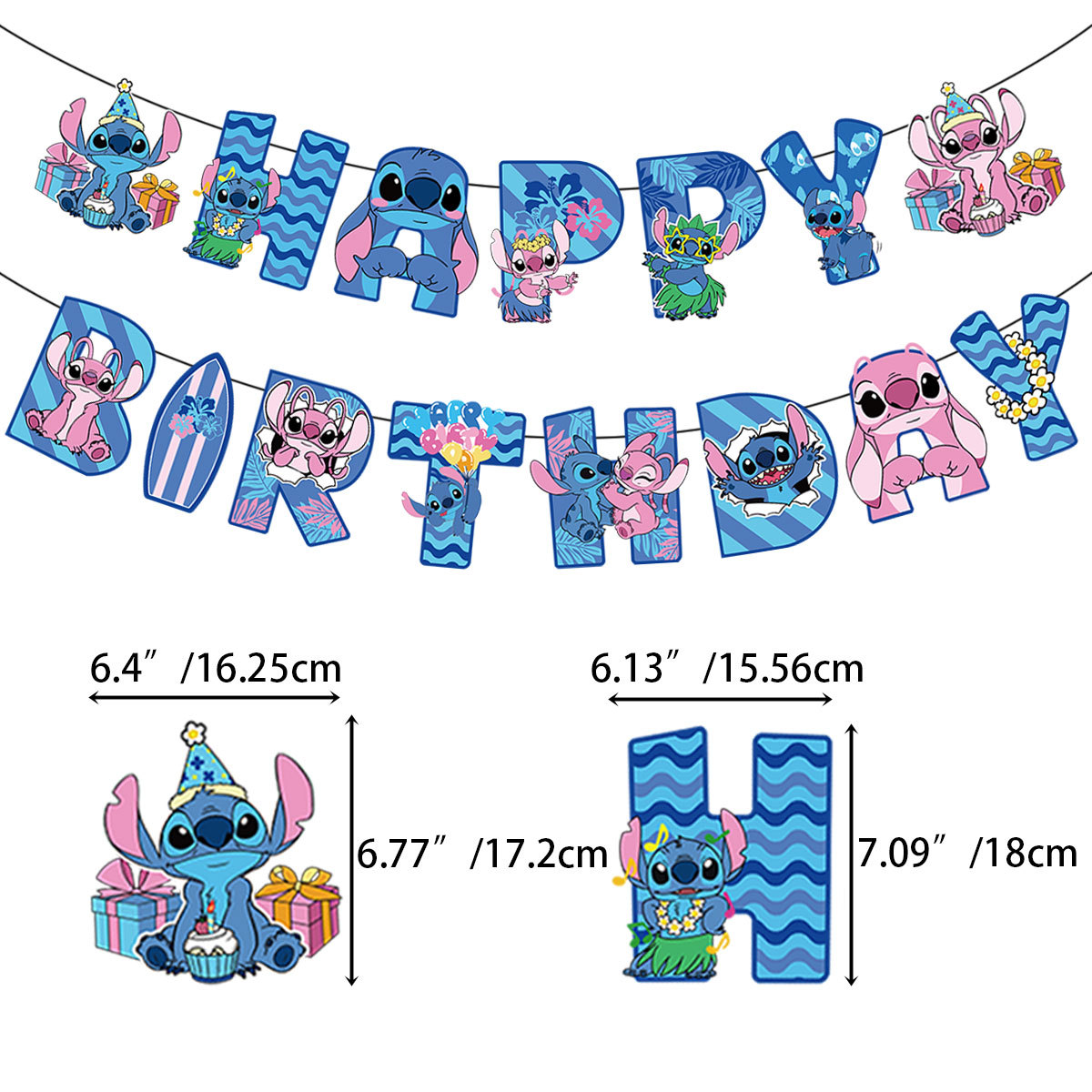 Lighting Mcqueen Birthday Decor - Disney Minnie, Stitch, Zygzak McQueen, banery