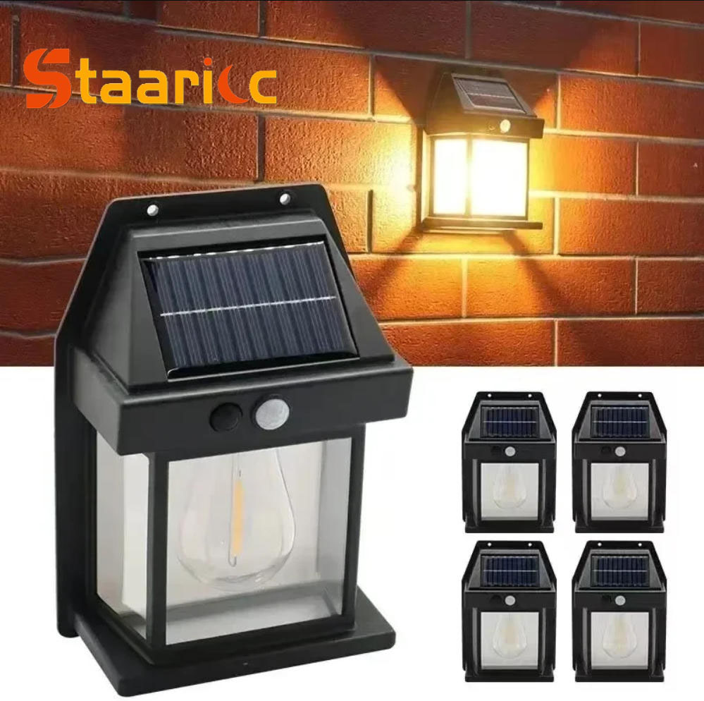 String Light Outdoor - Zewnętrzna solarna lampa ścienna z wolframowym