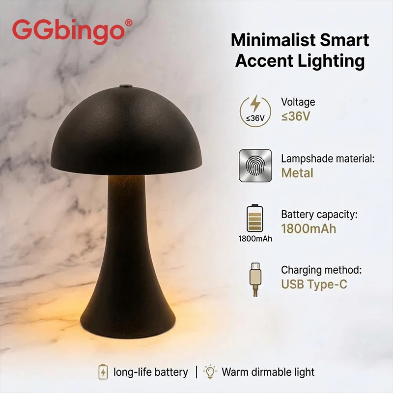 Mushroom Table Lamp - Lampa stołowa GGbingo Mushroom, ambientowa, ładowana