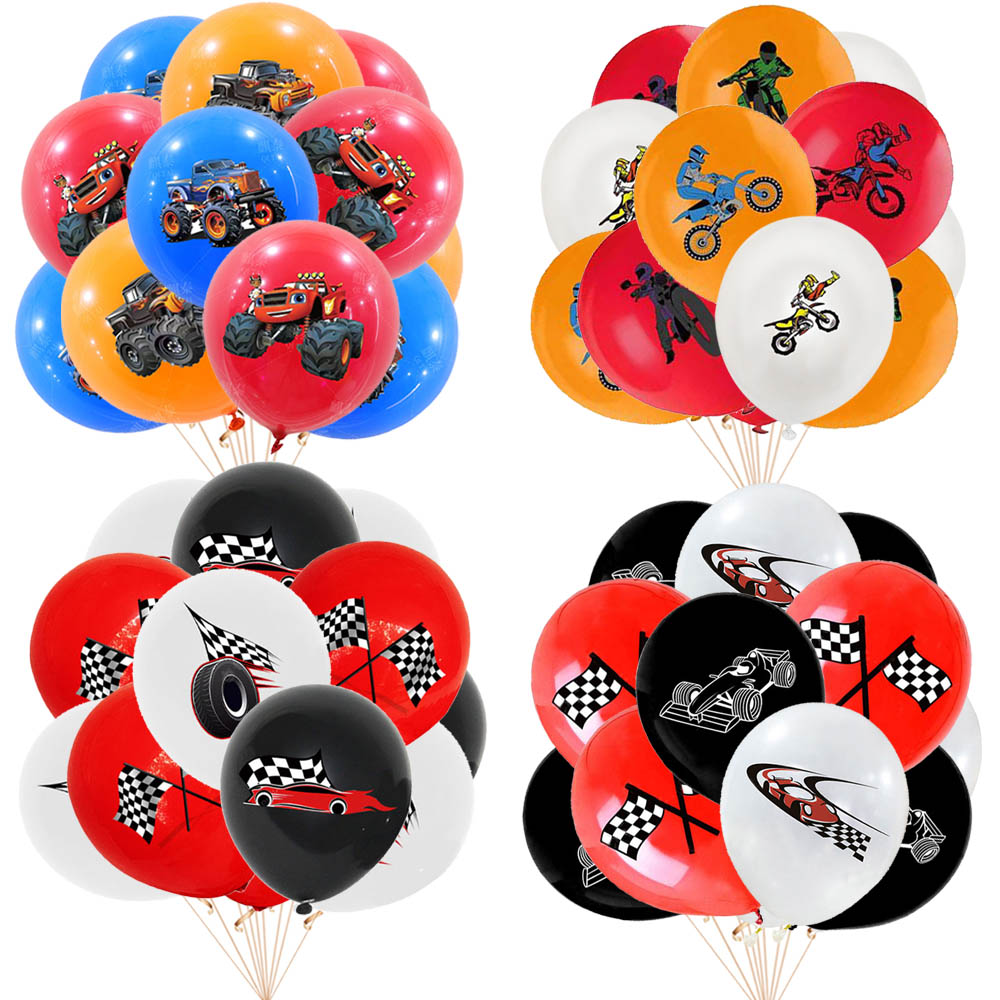 Lighting Mcqueen Birthday Decor - Balon lateksowy z nadrukiem motocykla wyścigowego,