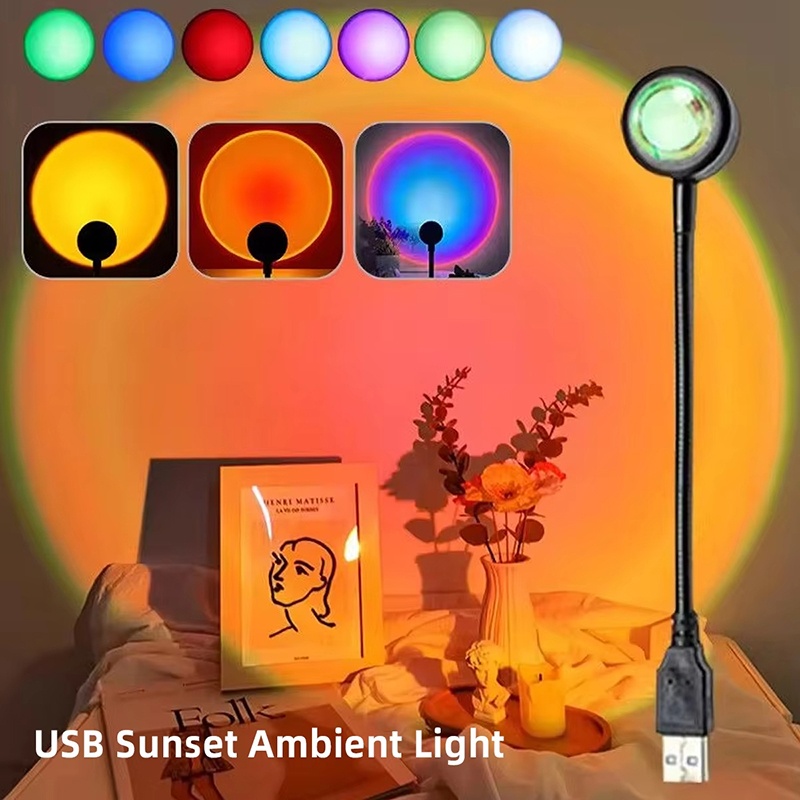 Sunset Lamp Projection - Lampa projekcyjna zachód słońca, dekoracja domu,