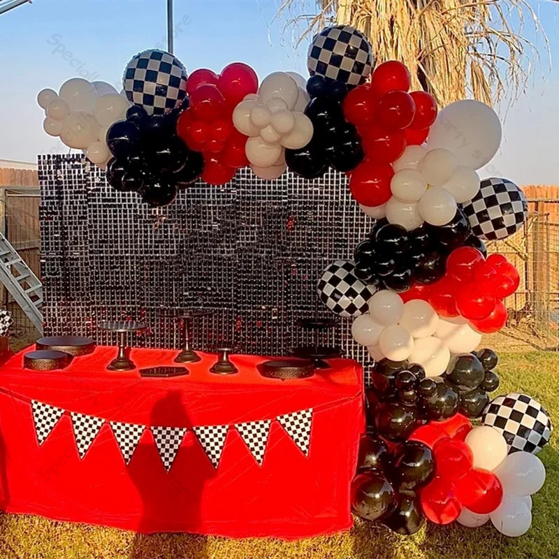 Lighting Mcqueen Birthday Decor - 123szt Balony urodzinowe z samochodem wyścigowym