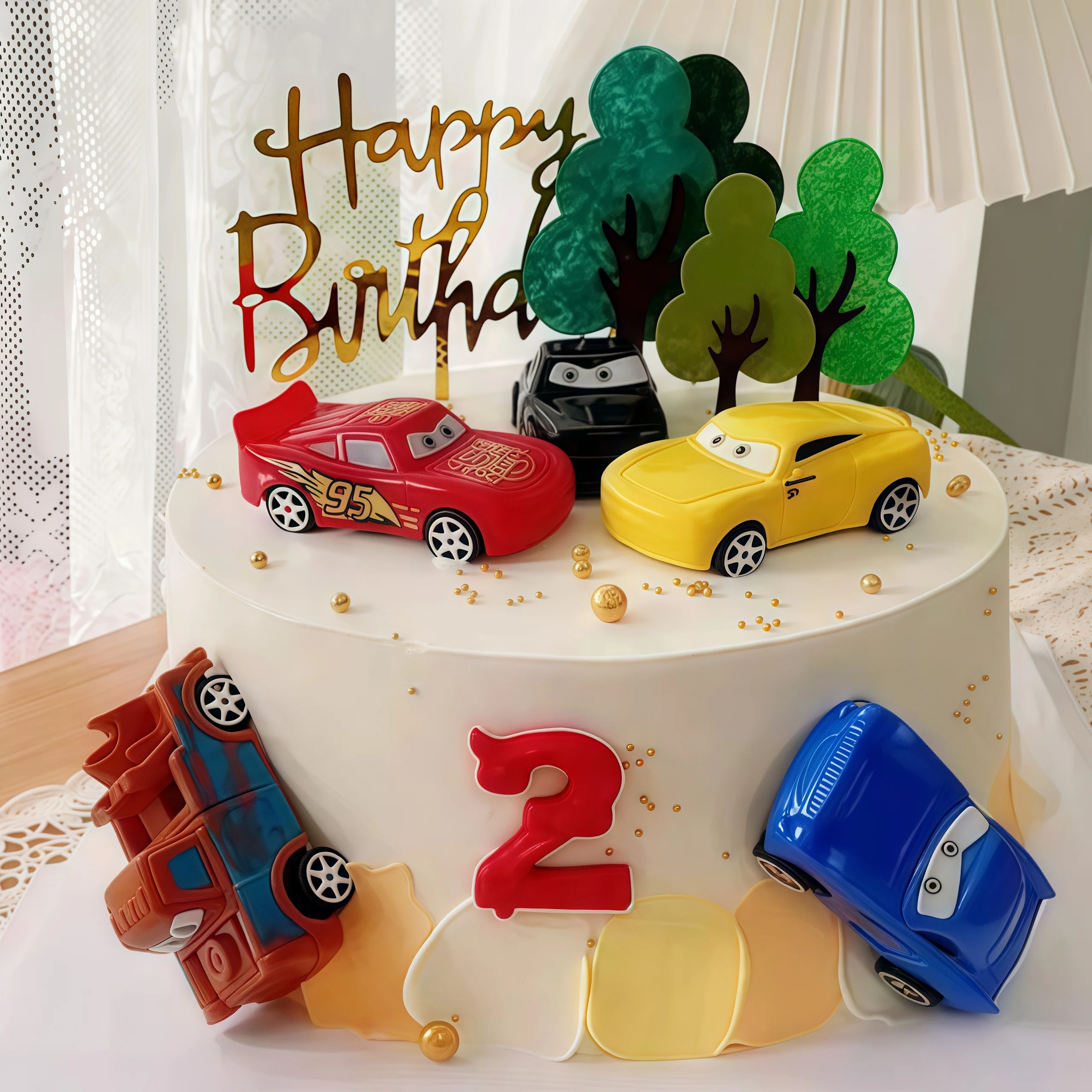 4 szt. Ozdoby na tort urodzino – Lighting Mcqueen Birthday Decor recenzja i cena