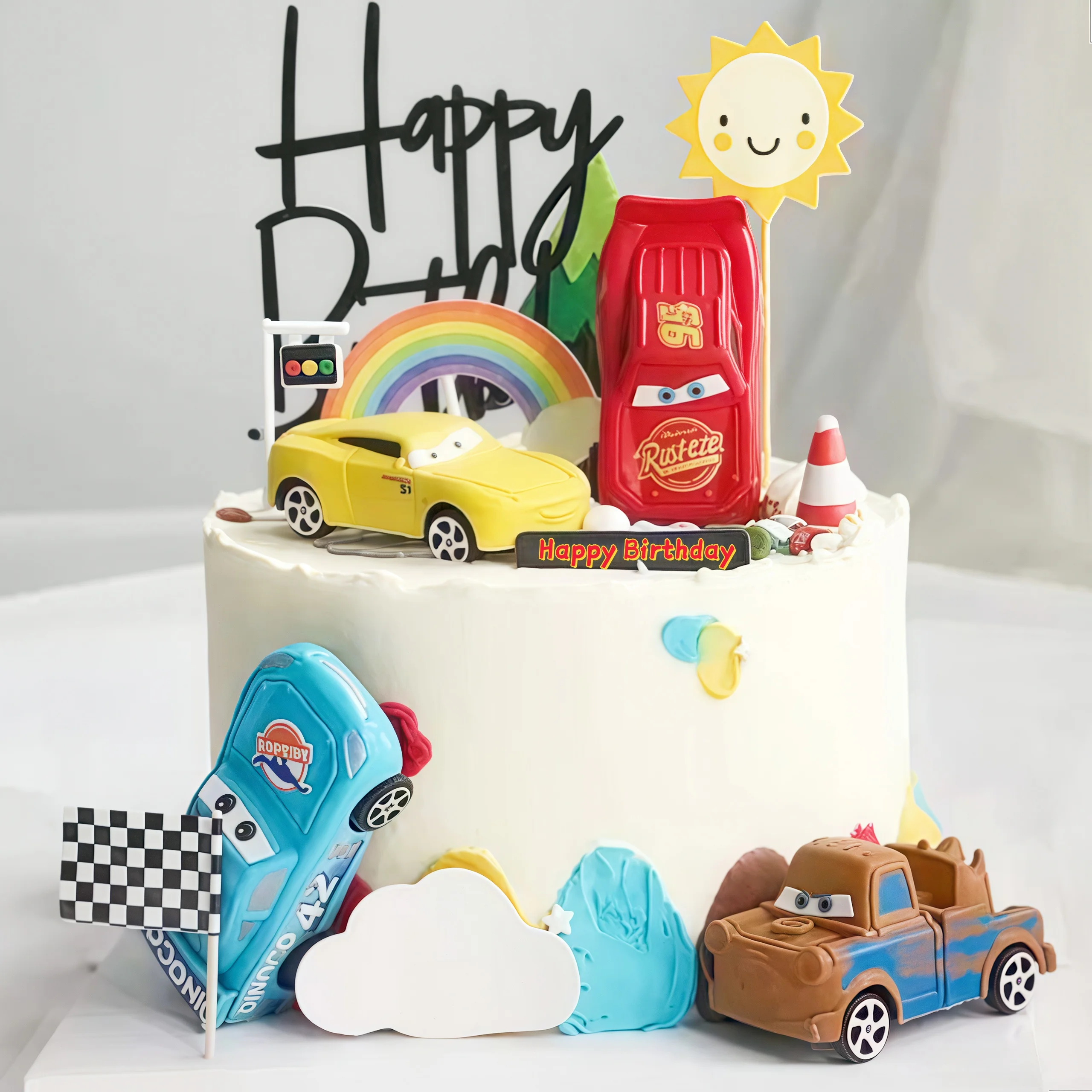 4 szt. Ozdoby na tort urodzino – Lighting Mcqueen Birthday Decor recenzja i cena