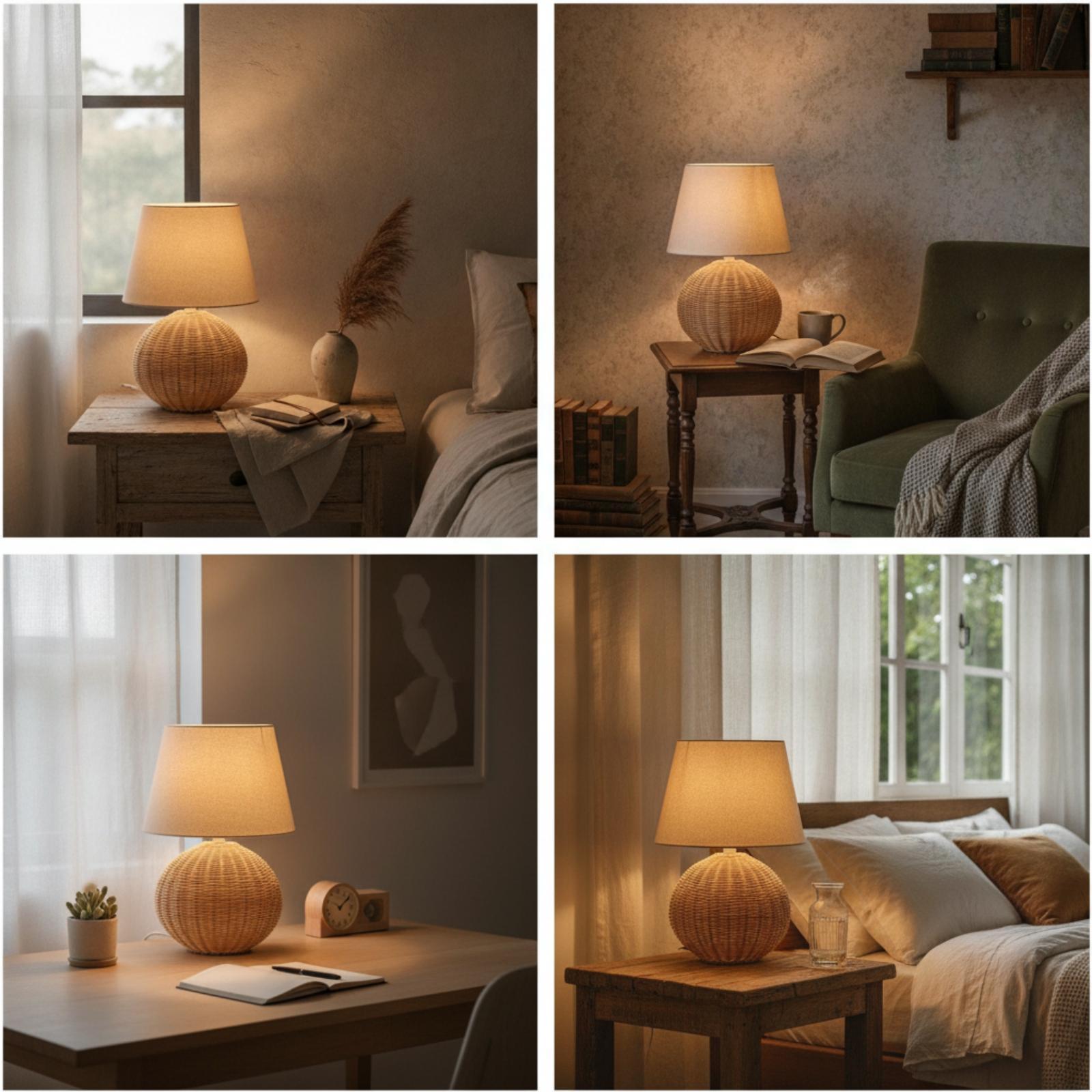 Lampka nocna z rattanową podst – Lighting Decoration recenzja i cena