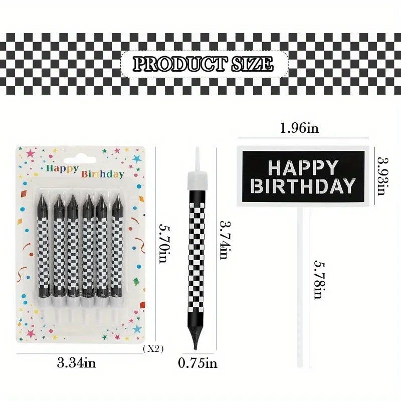 6/12 sztuk czarno-białe urodzi – Lighting Mcqueen Birthday Decor recenzja i cena