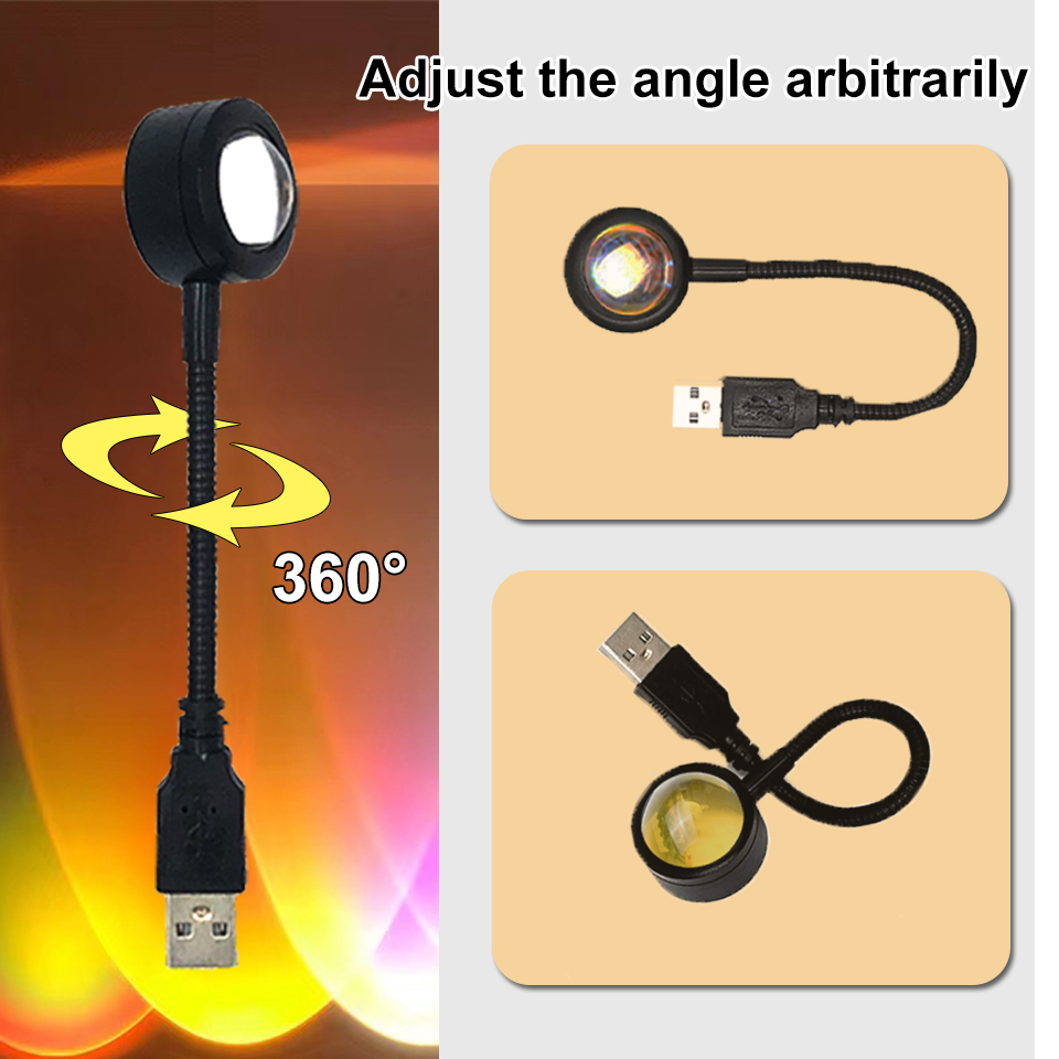 1x USB Sunset Lamp LED Rainbow – Sunset Lamp Projection recenzja i cena