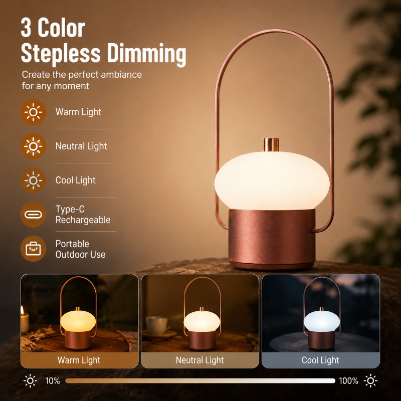 Akumulatorowa Przenośna Lampka – Mushroom Table Lamp recenzja i cena
