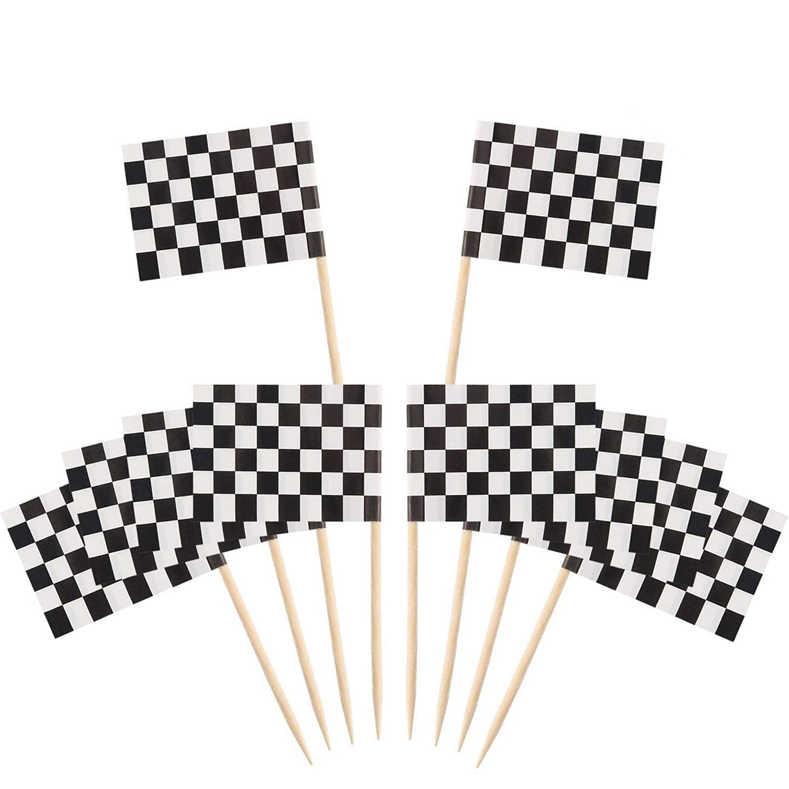24Pcs Flaga wyścigowa w kratkę – Lighting Mcqueen Birthday Decor recenzja i cena
