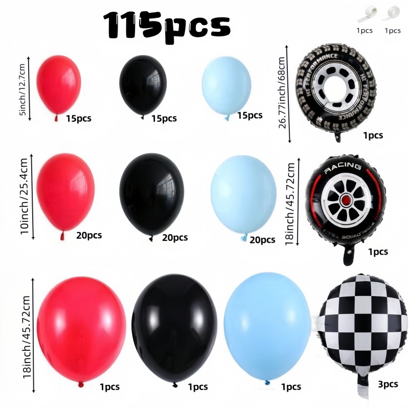 115-częściowy zestaw balonów n – Lighting Mcqueen Birthday Decor recenzja i cena