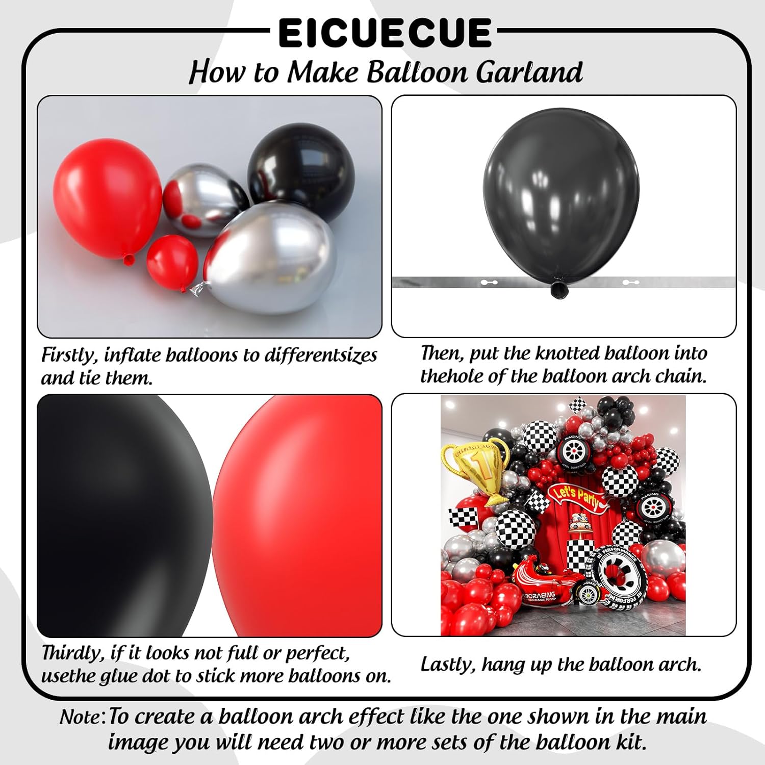 Zestaw łuku balonowego z motyw – Lighting Mcqueen Birthday Decor recenzja i cena
