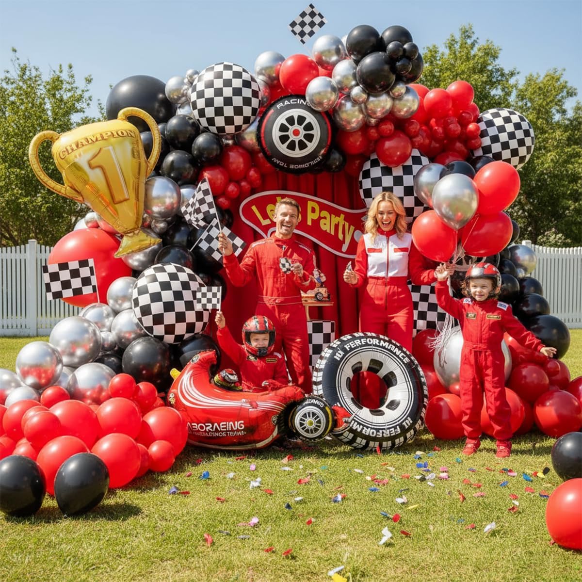 Zestaw łuku balonowego z motyw – Lighting Mcqueen Birthday Decor recenzja i cena